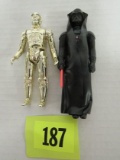 (2) Vintage 1977 Star Wars Figures Complete Darth Vader C-3po