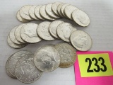 Lot (25) 1965-1969 Us Kennedy Half Dollars (40% Silver)