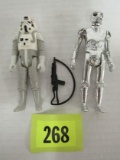 (2) Vintage 1980 Star Wars Figures At-at Driver, Death Star Droid