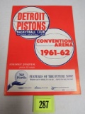 Rare 1961-62 Detroit Pistons Vs. Cincinnati Royals Basketball Program