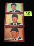 (3) 1955 Bowman Baseball Umpire Cards #277, 289, 311