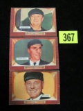 (3) 1955 Bowman Baseball Umpire Cards #239, 297, 313