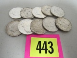 Lot (10) 1964 Us Kennedy Half Dollars (90% Silver)