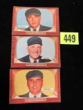 (3) 1955 Bowman Baseball Umpire Cards #265, 275, 291