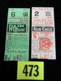 1957 & 1961 Detroit Tigers Ticket Stubs