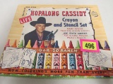 1950 Hopalong Cassidy Crayon & Stencil Set Mib Unused
