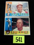 1960 Topps Richie Ashburn & Frank Robinson Hof's