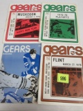 Lot (4) 1970's Saginaw Gears Ihl Minor League Hockey Programs