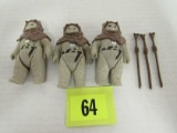 Lot (3) Vintage 1983 Star Wars Rotj Chief Chirpa Figures Complete