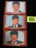 Lot (3) 1955 Bowman Umpire Cards #226, 305, 307
