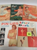 Lot (5) 1950's Men's Pin-up Magazines Jem, After Dark, +
