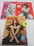 Lot (3) 1950's Modern Man- Pin-up/ Girly Nude Magazines