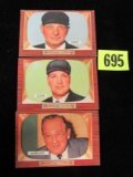 Lot (3) 1955 Bowman Umpire Cards #279, 281, 315