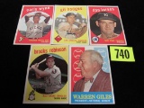 Lot (5) 1959 Topps Baseball Stars Brooks Robinson, Gil Hodges+