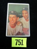 1953 Bowman Color #93 Rizzuto & Billy Martin Card
