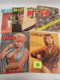 Lot (6) 1950's/60's Men's Pin-up Magazine Caper, Nugget, Adam+