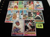 Lot (14) 1976 Topps Baseball Star Cards Aaron, Schmidt, Yount+