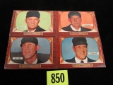 Lot (4) 1955 Bowman Umpire Cards #283, 286, 299, 303