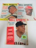 (3) 1960's Dell Sports Magazines Mays, Brock, Killebrew Covers
