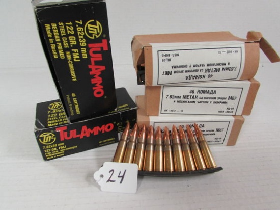 Lot (150) Rounds 7.62 x 39 Ammo