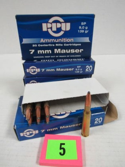 Lot (87) Rounds 7mm Mauser Ammunition