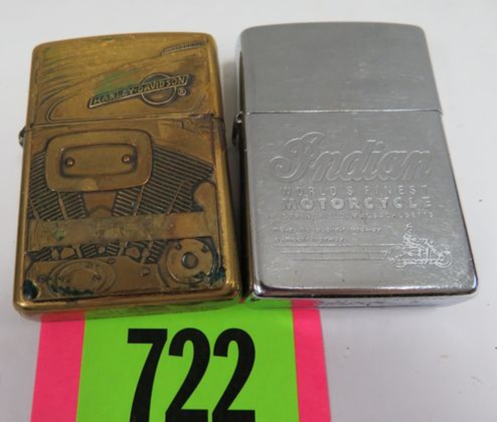 Lot of (2) Vintage Zippo Motorcycle Advertising Lighters Inc. Harley  Davidson w/ Case & Indian | Art, Antiques & Collectibles Collectibles  Vintage & Retro Collectibles | Online Auctions | Proxibid