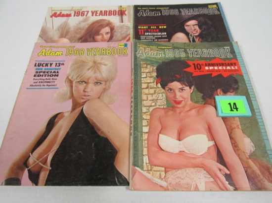 Vintage 1965, 1966, 1967, 1968 Adam Pin-up Men's Magazine Yearbooks