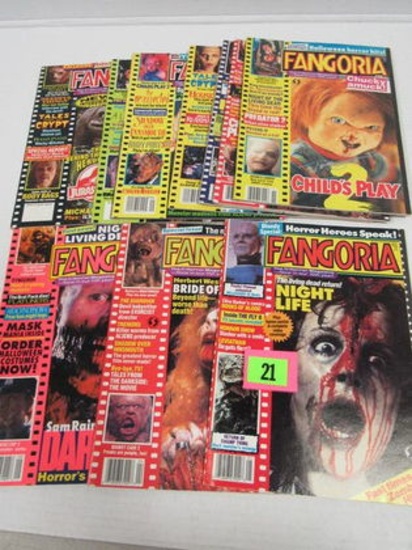 Lot (10) Fangoria Horror Magazines (1988-1993)