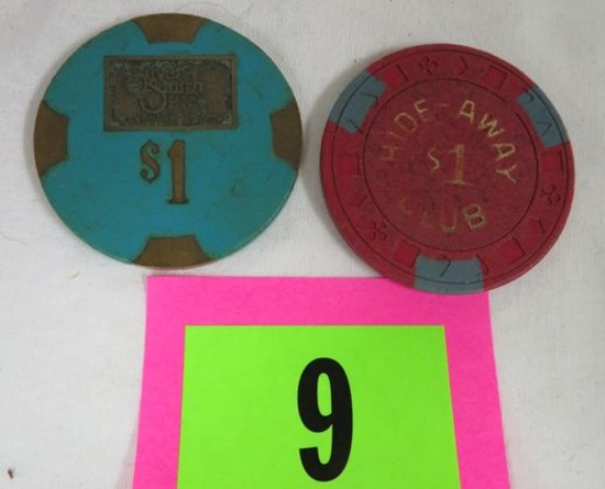 Lot Of (2) Antique Casino Gaming Tokens, As Shown