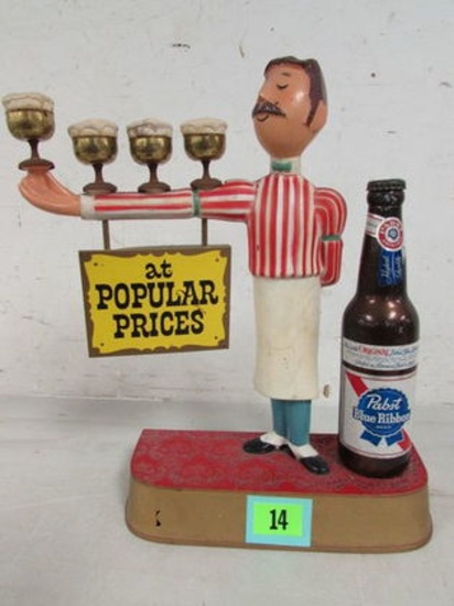 Vintage Pabst Beer 15" At Popular Prices Metal Display Statue