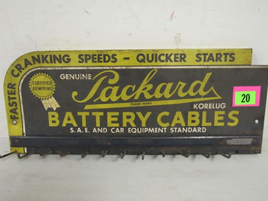 Antique Packard Battery Cable Metal Display Rack/ Sign