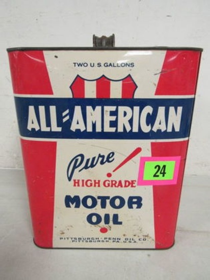 Antique All American Motor Oil 2 Gallon Can