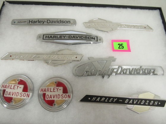 Excellent Lot Vintage Harley Davidson Gas Tank Emblems/ Badges, Etc.