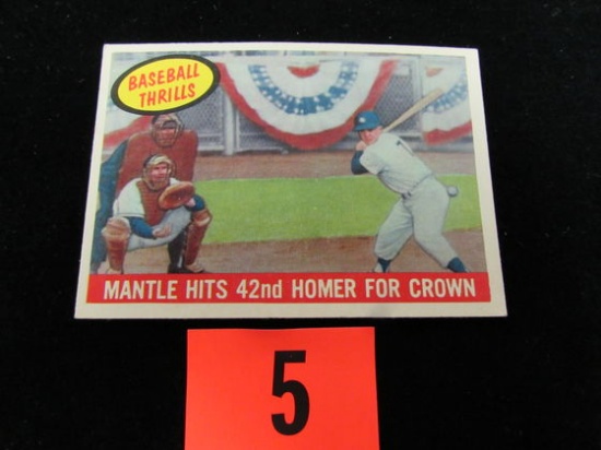 1959 Topps #461 Mickey Mantle (baseball Thrills/ In Action)