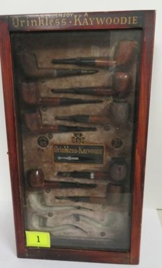 Antique "Drinkless - Kaywoodie Pipe Store Counter Top Display