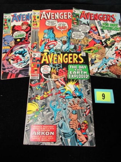 Avengers #76, 77, 78, 79 Silver Age Marvel Lot