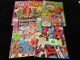 Fantastic Four #101, 102, 107, 125, 128 Late Silver/ Early Bronze Lot