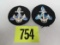 (2) Wwii Usn W.A.V.E. Collar Patches