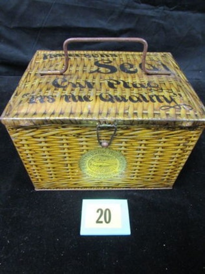 Antique Patterson's Seal Cut Plug Lunch Pail Style Tobacco Tin