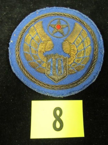 Wwii Theatre Made Bullion 10th Aaf Patch