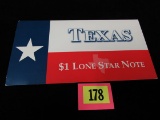 2001 Us Bureau Of Engraving $1 Star Note Texas/ Lone Star