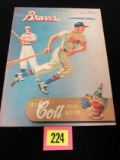 1951 Boston Braves Scorebook/ Program Vs. Pirates