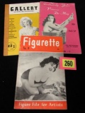 (3) 1950's Digest Size Men's Pin-up/ Girlie Magazines