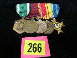 Vietnam War Usn Sailor's Mounted Medal Bar (5 Medals)