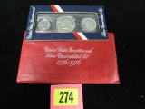 1976 Bicentennial Silver Unc Set In Red Envelope