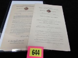 (2) Early 1900's Sons Of Confederate Veterans Documents