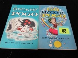 1957 Positively Pogo & 1958 Go Fizzicle Pogo 1st Print Walt Kelly Softcover Books