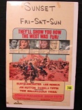 1965 Western Movie Window Card- The Hallelujah Trail (burt Lancaster)