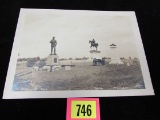 Antique 8x10 Photo Buford, Reynolds And 2nd Maine Battery Monuments Gettysburg