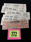 Lot (10) Vintage Cole Bros. Circus Tickets